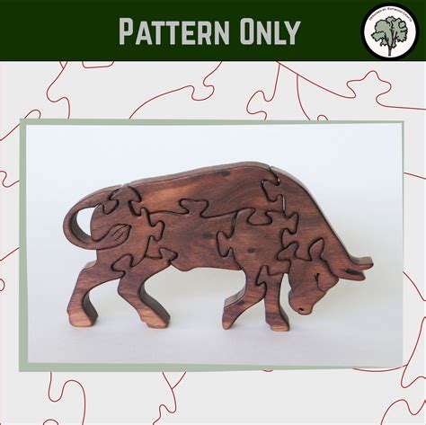 Bull Wooden Puzzle Scroll Saw Pattern Diy Woodworking Plan