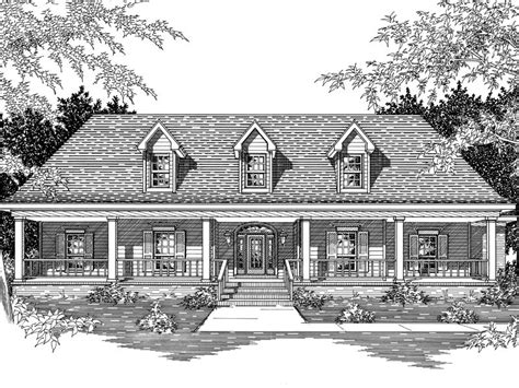 One Story Southern Plantation House Plans