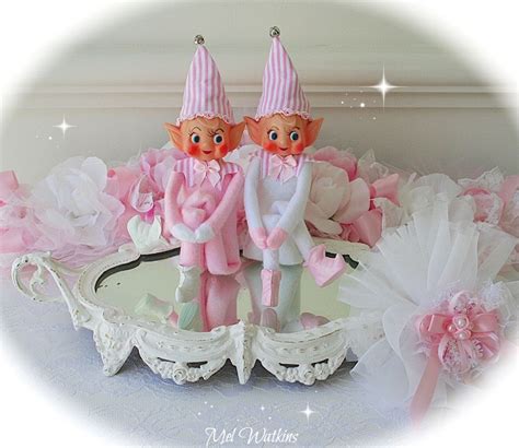 Vintage Pink Elves Pink Elf Pink Santa Pink Christmas