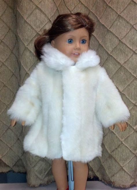 white real fur coat fits american girl doll etsy real fur coat fur coat american girl
