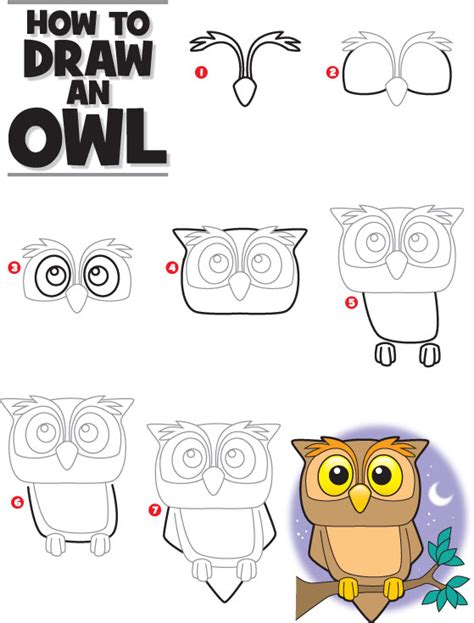 Owl Drawing For Kids Clătită Blog