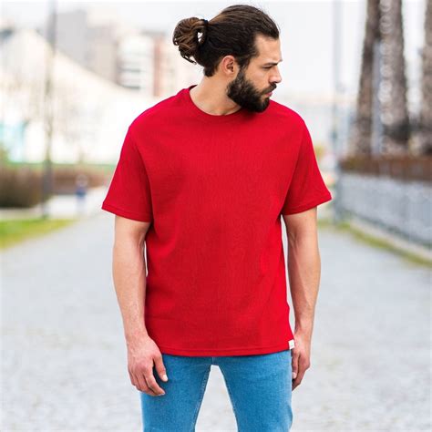 men s dotwork oversize t shirt in red martin valen