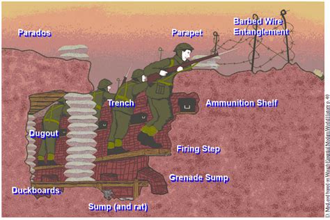 World War I Trench Diagram