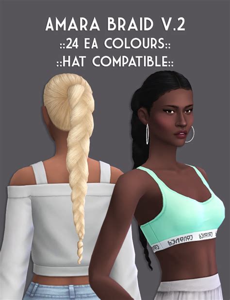 Amara Braid V2 Ice Creamforbreakfast Sims Hair Sims 4 Characters