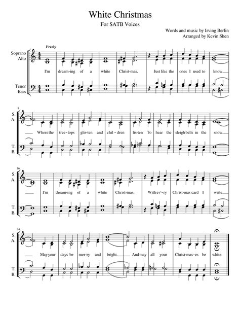 Next we wish you a merry christmas and a happy new year. White Christmas SATB Sheet music for Piano | Download free ...