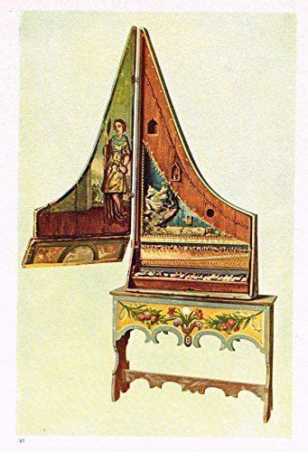 Hipkins Musical Instruments Spinet Piano Stipple Chromolithograph