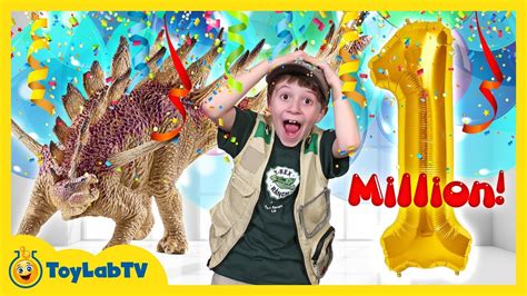 Giant 1 Million Subscribers Celebration And Toy Hunt For Dinosaur