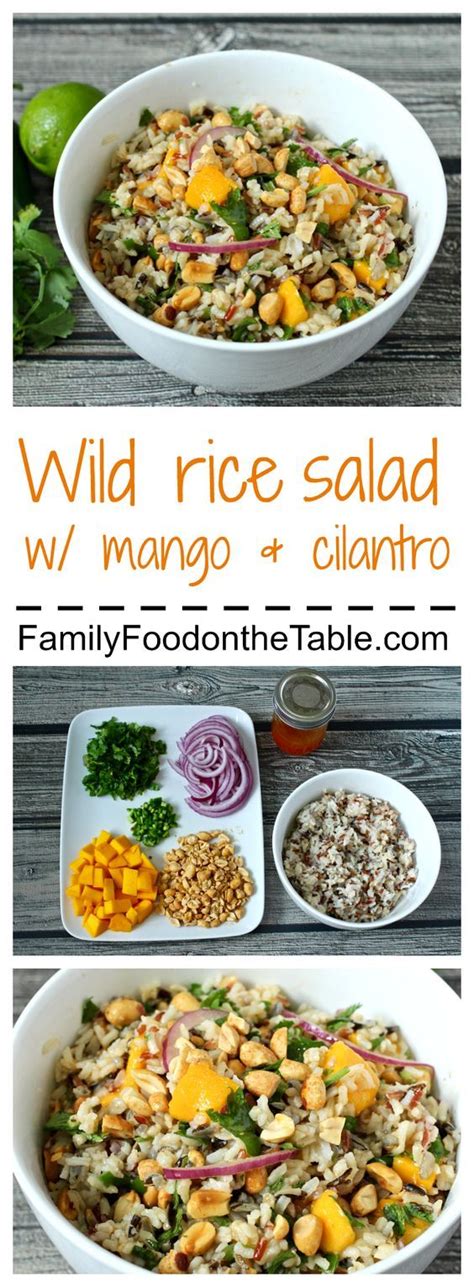 Cook rice according to package directions. Wild rice salad with mango and cilantro - Family Food on ...