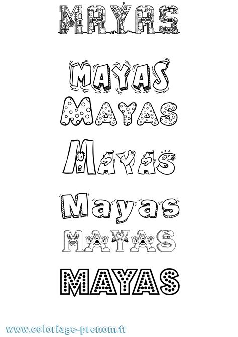 Coloriage Du Prénom Mayas à Imprimer Ou Télécharger Facilement