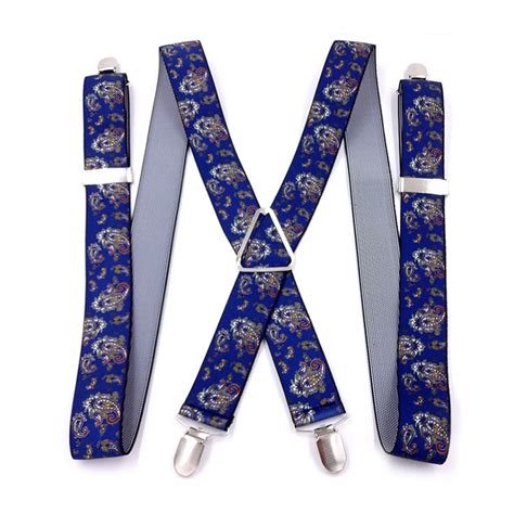 Fashion Jacquard Men′s Suspender Set 4 Clips Digital Printing