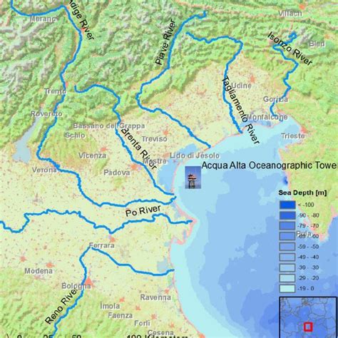 Map Of The Northern Adriatic Sea Showing The Position And An Image Of
