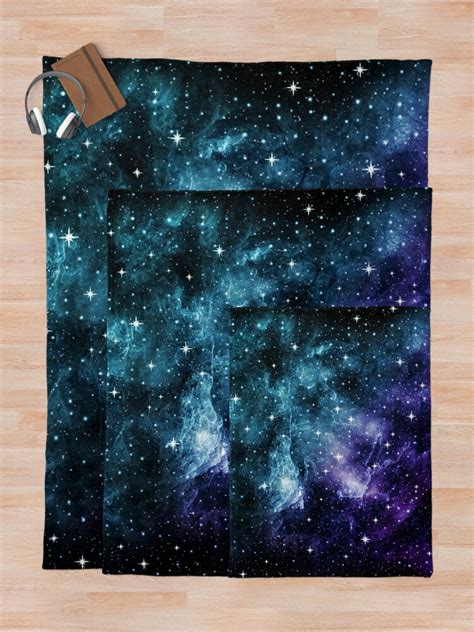 Teal Purple Galaxy Nebula Dream 1 Decor Art Throw Blanket For
