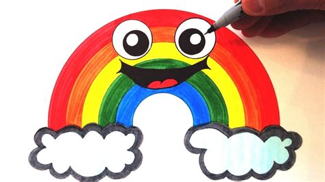 How To Draw A Cute Rainbow Smiley Face Youtube