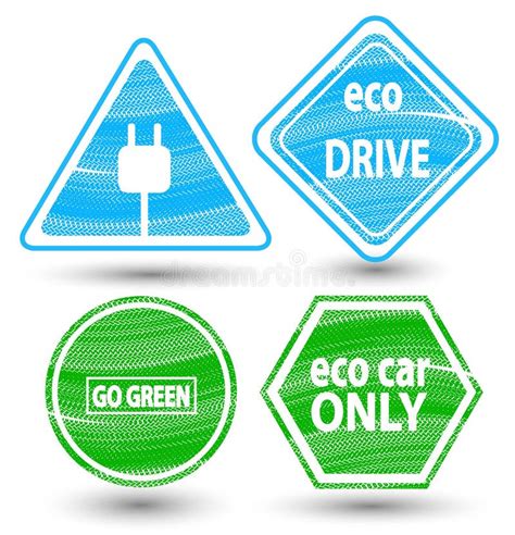 Road Signs Eco Drive Green Eco Icon Stock Illustrations Road Signs Eco Drive Green Eco Icon