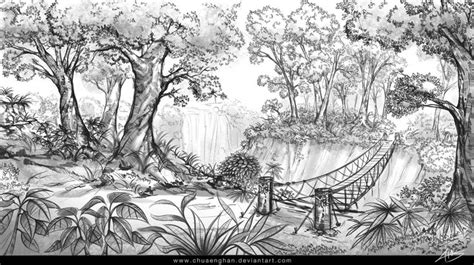 Dschungelskizze Von Chuaenghan Auf Deviantart Jungle Drawing