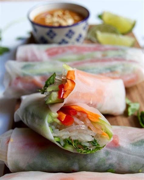 How To Make Vietnamese Spring Rolls With Spicy Peanut Sauce Recipe
