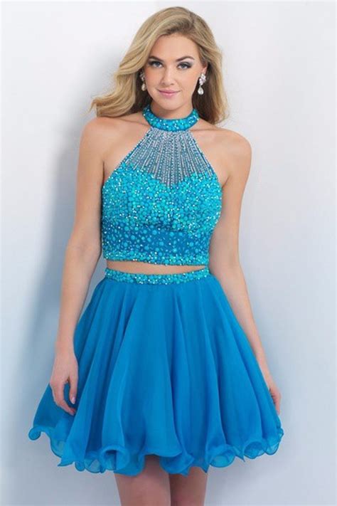 Buy Fitted Short 2 Piece Homecoming Dresses 2017 Custom Beaded Sexy 8th Grade