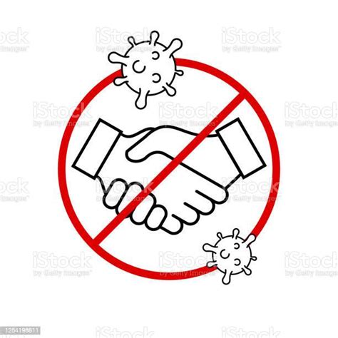 No Handshake Sign In A Red Circle Stop Handshakes Symbol With A
