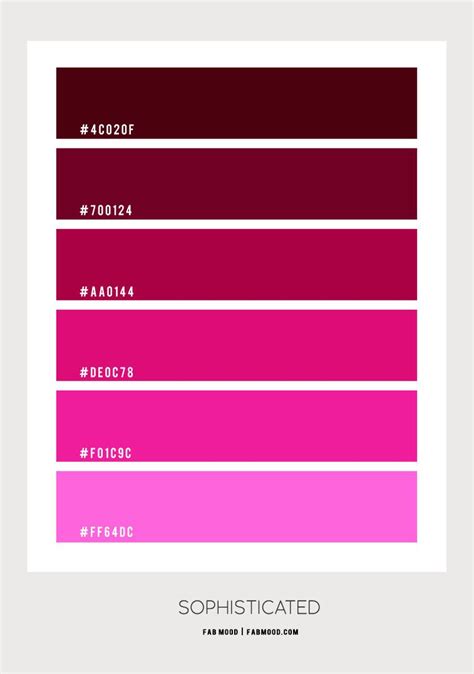 Dark Pink And Magenta Colour Palette 85 Color Palette Pink Brand