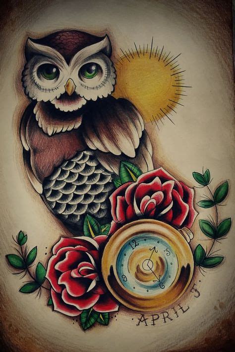 Pin By Heather Roose On Owl Sailor Jerry Traditional Owl Tattoos Owl