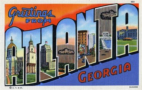 Atlanta Postcard Postcard Vintage Postcards Atlanta Georgia