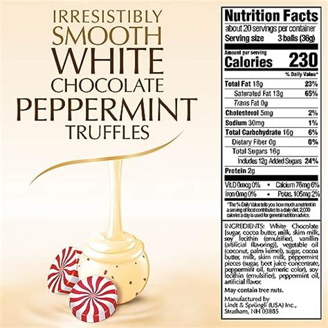 Lindt Lindor Holiday White Chocolate Peppermint Candy Truffles With