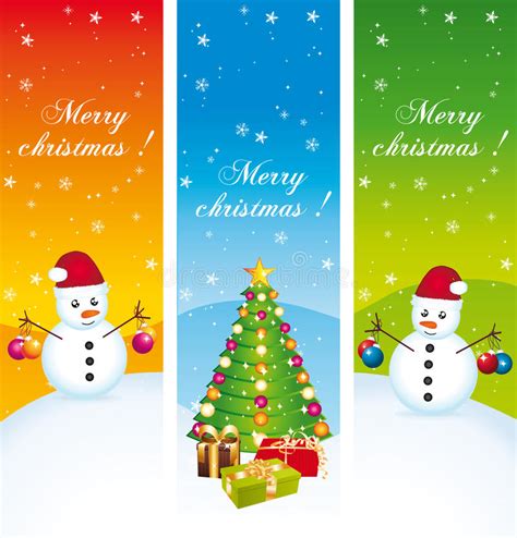 Merry Christmas Vertical Banners Set Ii Stock Vector Illustration