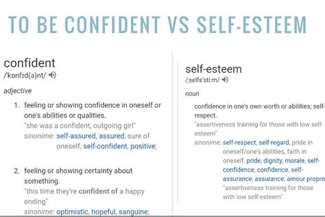 Self Confidence Vs Self Esteem Slidesharetrick