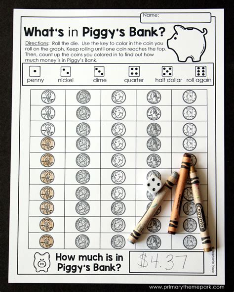 Money Activities For Second Grade Primary Theme Park