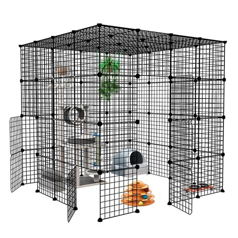 Buy Eiiel Large Cat Cage Indoor Cat Playpen Metal Wire 4 Tier Kennels