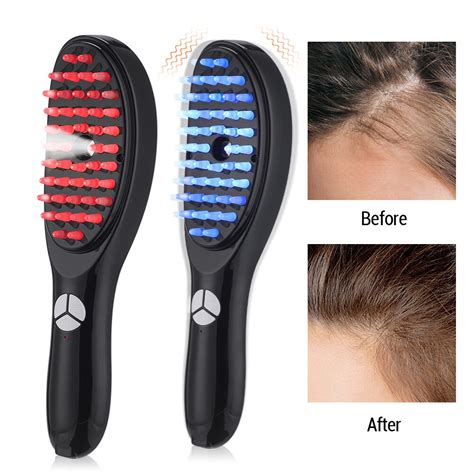 Electric Spray Massage Comb 3 Level Massage Vibration Anti Hair Loss Growth Blue Red Light