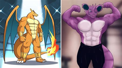 POKEMON CHARACTERS AS BODYBUILDER VERSION IN CARD FORMAT YouTube