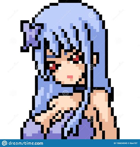Simple Anime Girl Pixel Art Gambarku