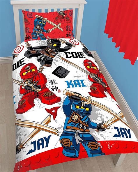 Single Bed Lego Ninjago Warrior Duvet Cover Ninjas Cole Jay Kai Red