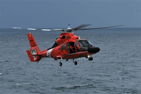 Coast Guard Helicopter Makes Emergency Landing During Rescue Operation
