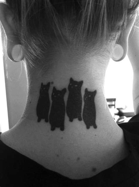 Black Cats Neck Tattoo Black Cats Neck