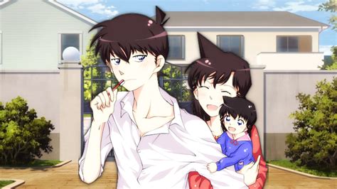 Ran And Shinichi With Their Daughter Detective Conan Detektif Conan Anime