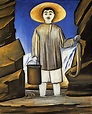 Niko Pirosmani (Pirosmanashvili) Fisherman among rocks. 1906 A4 Poster ...