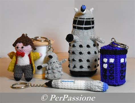Dr Who Inspired Keychains Amigurumi Crochet Tardis Dalek The Doctor