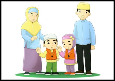 Gambar Kartun Keluarga Bahagia Islam Terbaru