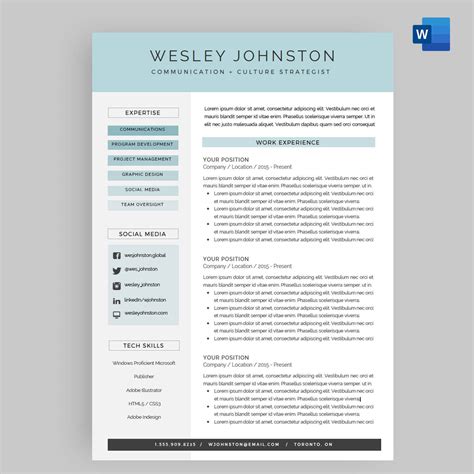 A cv or curriculum vitae is a summary of a person's education, employment, publications, and other professional activities, awards, and honors. Resume / CV Template Package for Microsoft™ Word | 'The ...