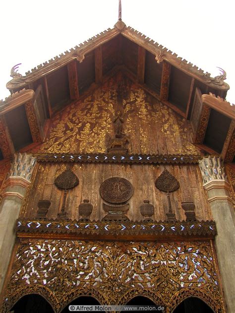 Photo Of Wooden Temple Detail Thai Temples Thailand