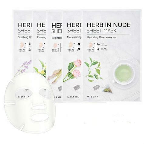 Pin On MISSHA Herb In Nude Sheet Mask Variety Set 5pcs Lot