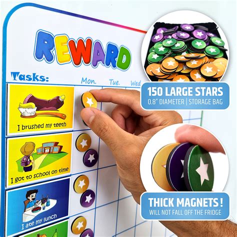 Buy Large Magnetic Reward Chart For Multiple Kids 1 3 Kids 127 Pre