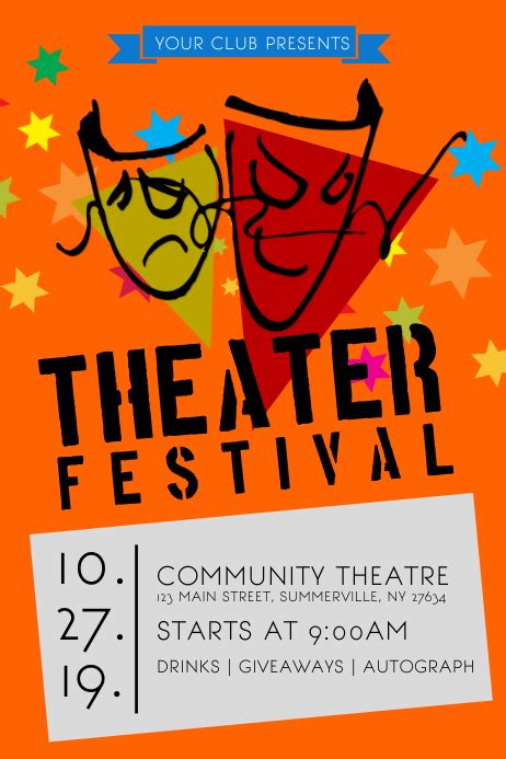 Theater Festival Poster Template Postermywall
