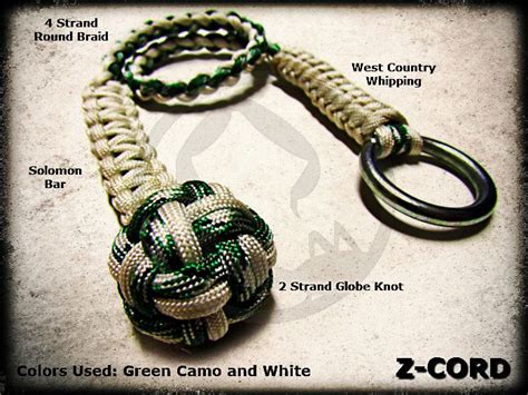 Move the black strand from the left to the center, bringing us to the third picture. Battering Ram Self Defense Lanyard | 4 strand round braid, Green camo, Paracord knots
