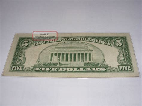 1963 5 Uncirc United States Note A 63286838 A Red Seal Kennedy Five