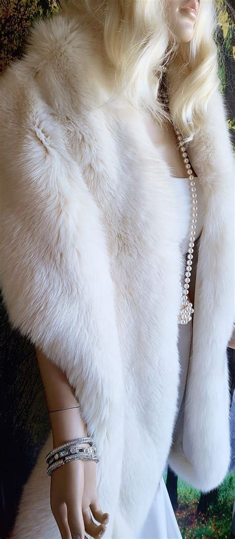 Luxury Vintage Arctic Fox Fur Stole Real Fur Old Hollywood Fur Fling