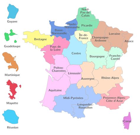 18 Regions France Map Quiz Map