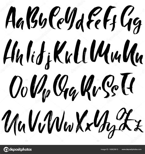Hand Drawn Dry Brush Font Modern Brush Lettering Grunge Style